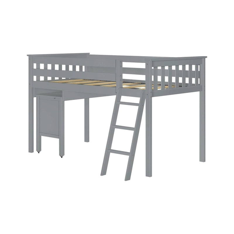 Lit mezzanine simple avec bureau coulissant