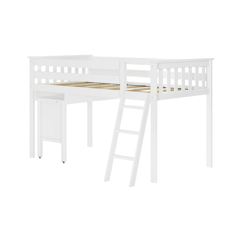Lit mezzanine simple avec bureau coulissant