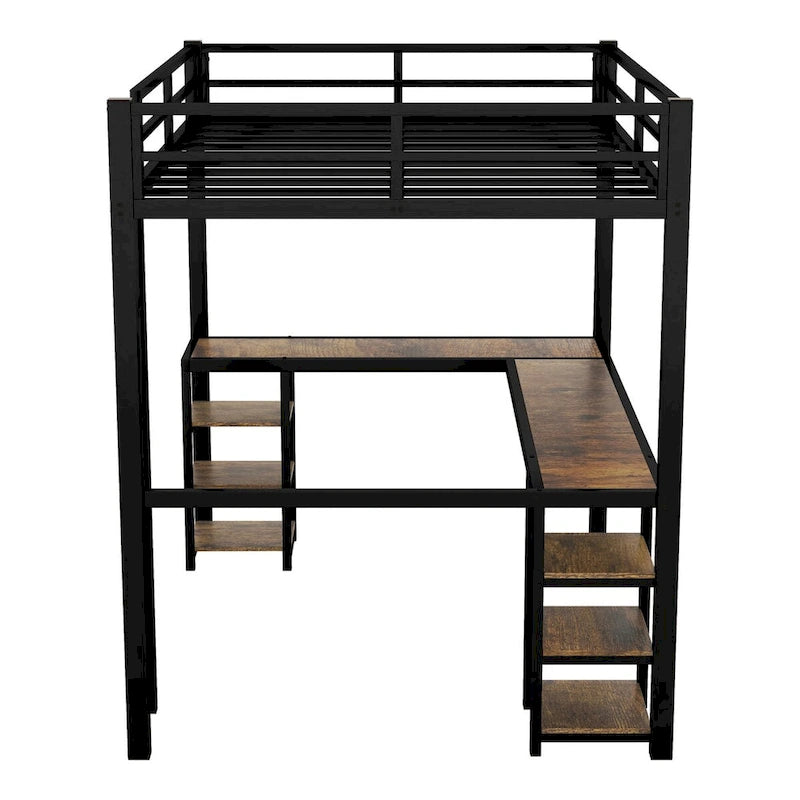 Lit mezzanine métallique avec bureau