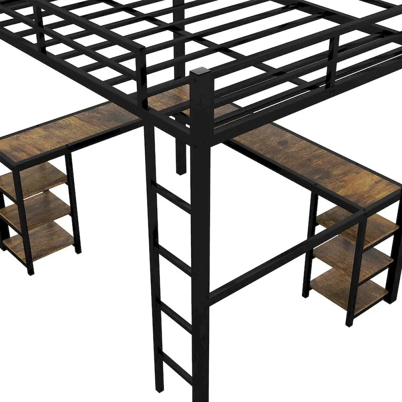 Lit mezzanine métallique avec bureau